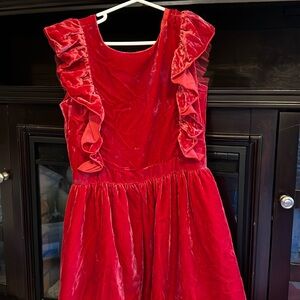 Red J Crew Dress Velvet